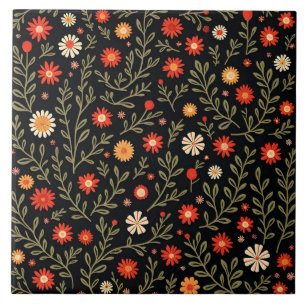 Beautiful Trendy Vintage Floral Collection Tile