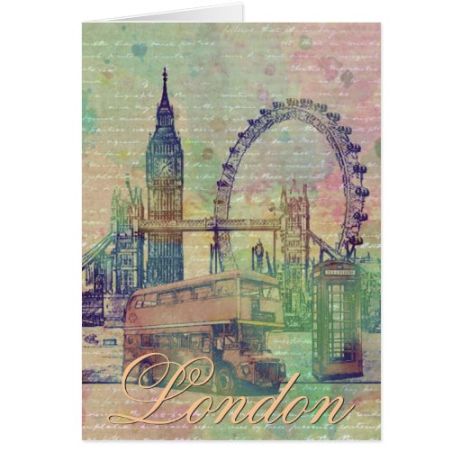 Image of Beautiful trendy Vintage London Landmarks