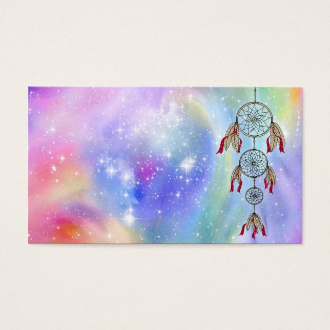 Beautiful trendy whimsical  dream-catcher feathers (Front)