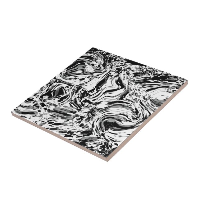 Beautiful Trendy White Black Marble Stone - Modern Tile (Side)