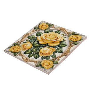 Beautiful Trendy Yellow Rose Collection Tile