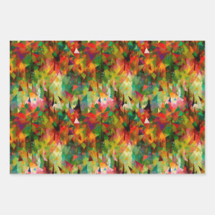 Beautiful Triangles Impressionist Painting Pattern Wrapping Paper Sheet