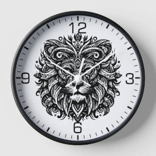 Beautiful Tribal Lion Clock