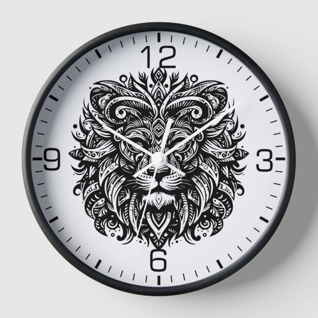 Beautiful Tribal Lion Clock (Front)