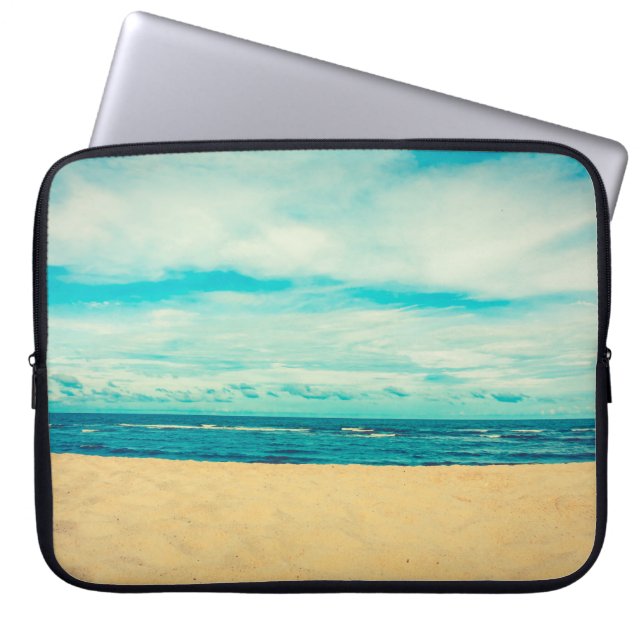 Beautiful tropical beach and sea landscape travel  laptop sleeve (Front)