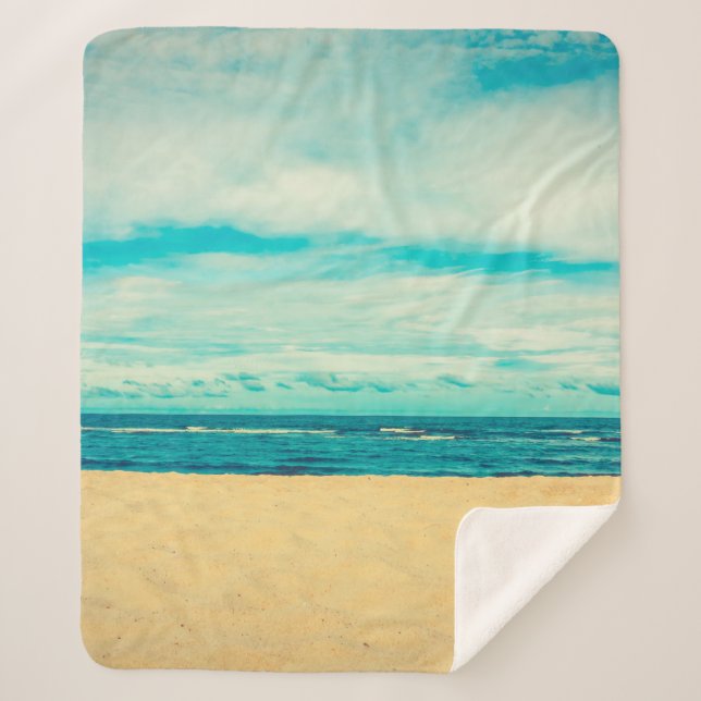 Beautiful tropical beach and sea landscape travel  sherpa blanket (Front)