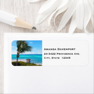 Beautiful Tropical Beach Breezy Palm Tree Address