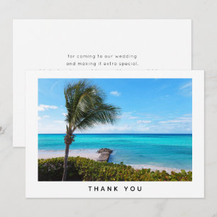 Beautiful Tropical Beach Breezy Palm Tree Thank You Card