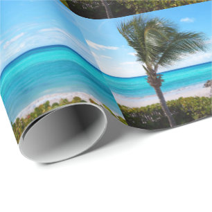 Beautiful Tropical Beach Scenic Photo Pattern Wrapping Paper