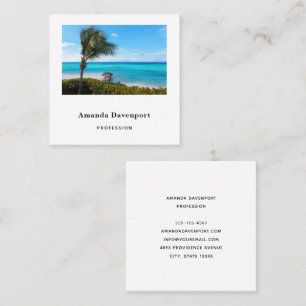 Beautiful Tropical Beach Scenic Photo Square Business Card