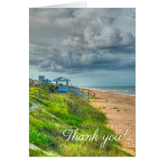 Beautiful Tropical Beach Thank You Card (Front)