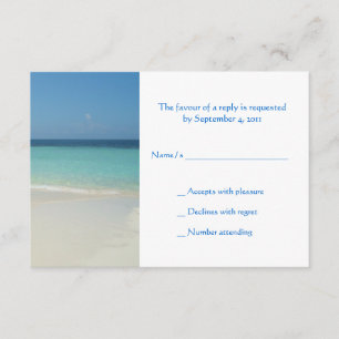 Beautiful Tropical Beach Wedding RSVP -small Card