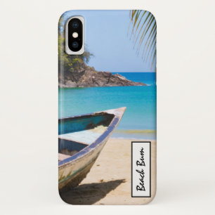 Beautiful Tropical Beach with a Rowboat iPhone X Case