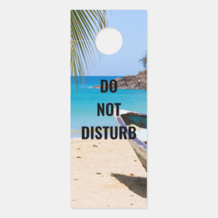 Beautiful Tropical Beach with a Rowboat Door Hanger