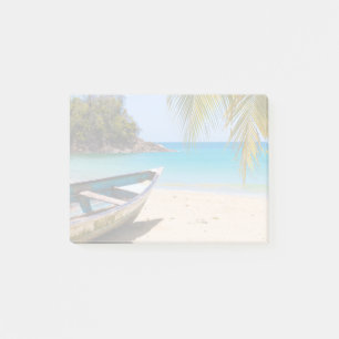 Beautiful Tropical Beach with a Rowboat Post-it Notes