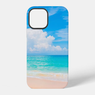 Beautiful tropical beach with blue sky and white c iPhone 12 case