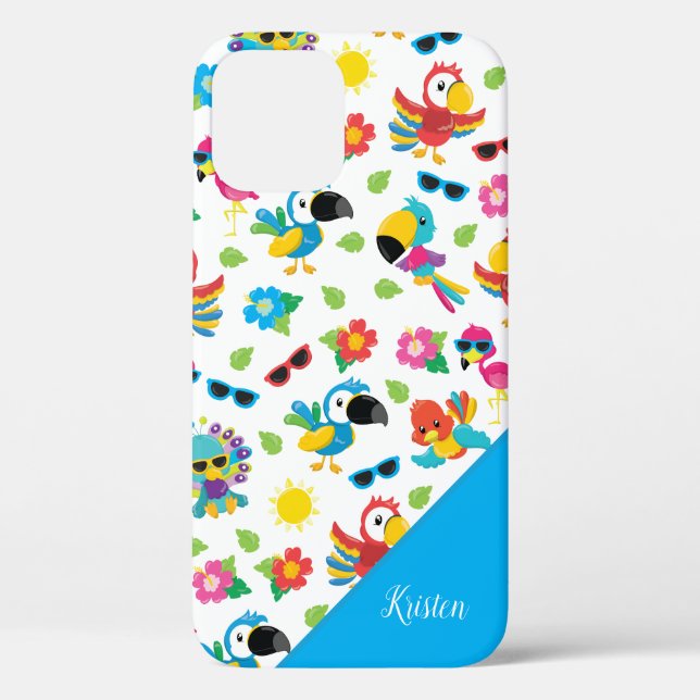 Beautiful Tropical Birds Colourful Paradise Patter Case-Mate iPhone Case (Back)