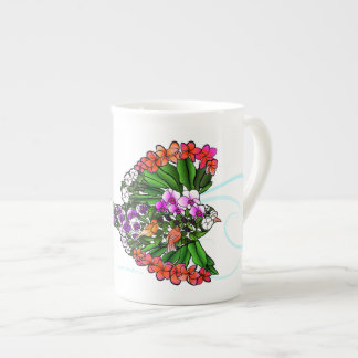 Beautiful Tropical Birds in Love Bone China Mug