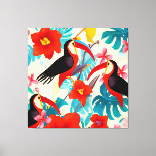 Beautiful tropical birds painting art  canvas pri