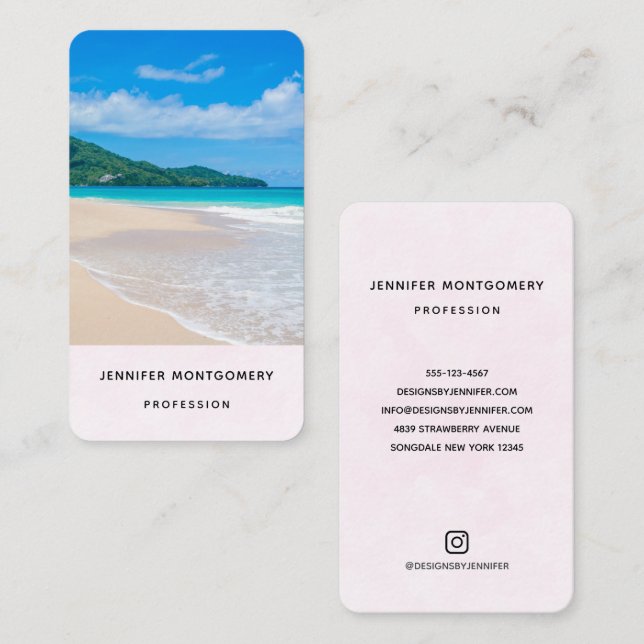 Beautiful Tropical Destination Scenic Beach Business Card (Front/Back)