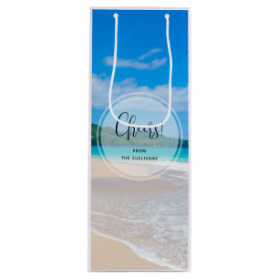 Beautiful Tropical Destination Scenic Beach Cheers Wine Gift Bag