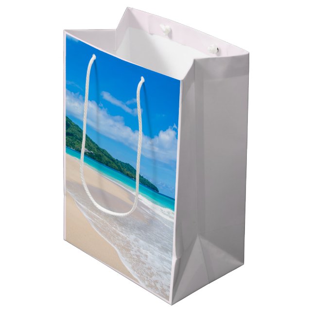 Beautiful Tropical Destination Scenic Beach Medium Gift Bag (Front Angled)