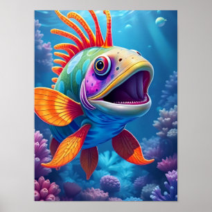 Beautiful tropical fish poster