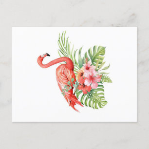 Beautiful tropical flamingo  Awesome gift Announcement Postcard