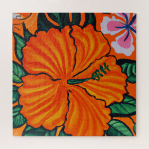 Beautiful tropical floral painting art  canvas pri jigsaw puzzle