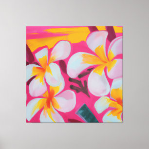 Beautiful tropical floral painting art canvas pri print