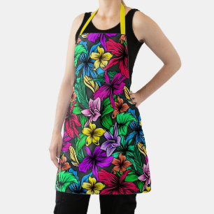 Beautiful Tropical Flowers Apron