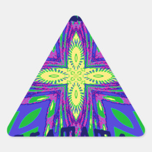 Beautiful Tropical Hakuna Matata Kanga Artwork. Triangle Sticker