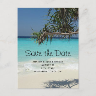 Beautiful Tropical Ocean Paradise Save the Date Invitation Postcard