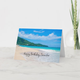 Beautiful Tropical Ocean Scenic Beach Birthday Card