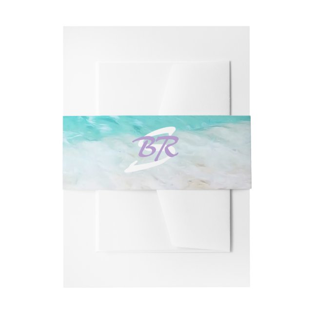 BEAUTIFUL TROPICAL OCEAN SUNRISE Belly Band Invitation Belly Band (Front Example)