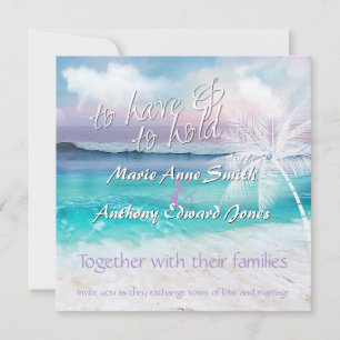 BEAUTIFUL TROPICAL OCEAN SUNRISE Wedding Invitatio Invitation