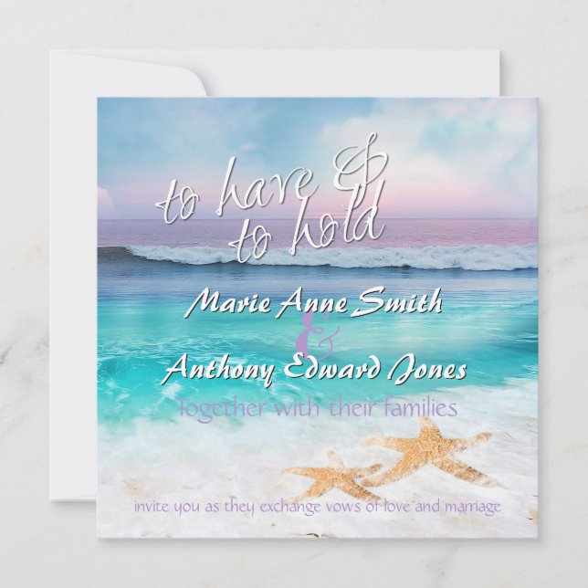 BEAUTIFUL TROPICAL OCEAN SUNRISE Wedding Invitatio Invitation (Front)