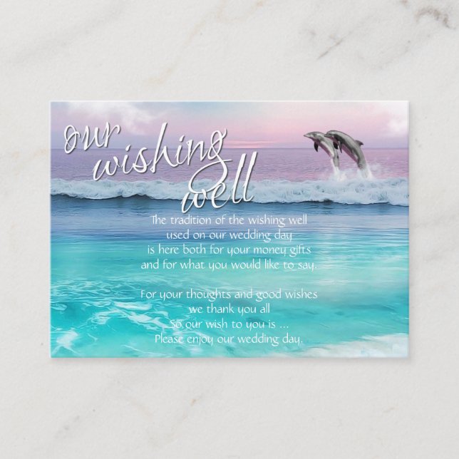 BEAUTIFUL TROPICAL OCEAN SUNRISE Wishing Well Enclosure Card (Front)