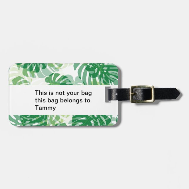 Beautiful Tropical Palm Leaves Luggage Tag (Front Horizontal)
