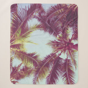 Beautiful tropical palm tree around beach sea ocea sherpa blanket
