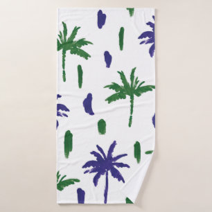 Beautiful tropical palm trees pattern bath towel