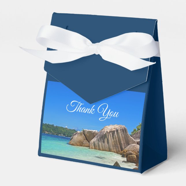 Beautiful Tropical Sea Rocky Coastline Favour Box (Front Side)
