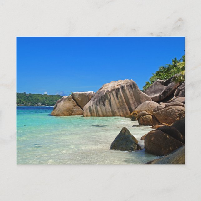 Beautiful Tropical Sea Rocky Coastline Postcard (Front)