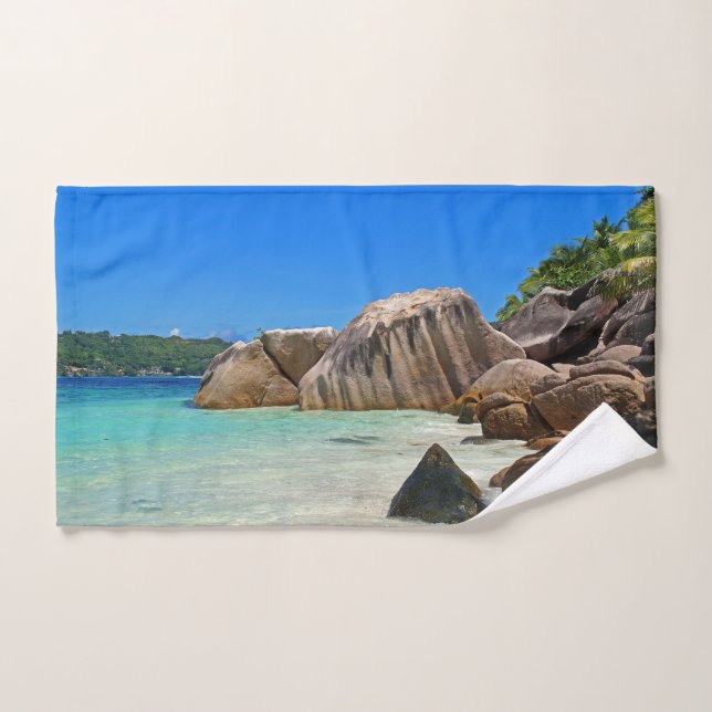 Beautiful Tropical Sea with a Rocky Beach Bath Towel Set (Hand Towel)