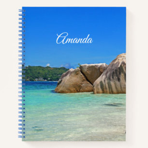 Beautiful Tropical Sea with a Rocky Beach Notebook