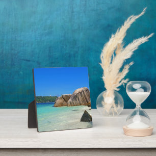 Beautiful Tropical Sea with a Rocky Beach Plaque
