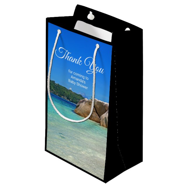 Beautiful Tropical Sea with a Rocky Beach Small Gift Bag (Front Angled)