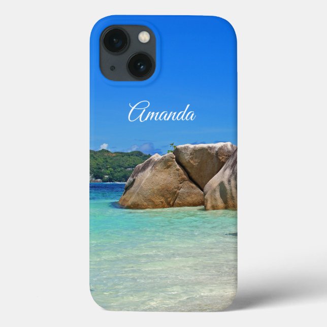 Beautiful Tropical Sea with Rock Covered Coast Case-Mate iPhone Case (Back)