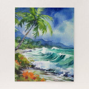 Beautiful Tropical shore watercolor puzzle