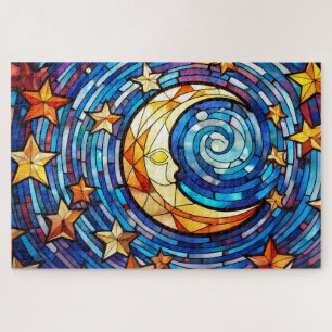 Beautiful Tropical stained glass art puzzle